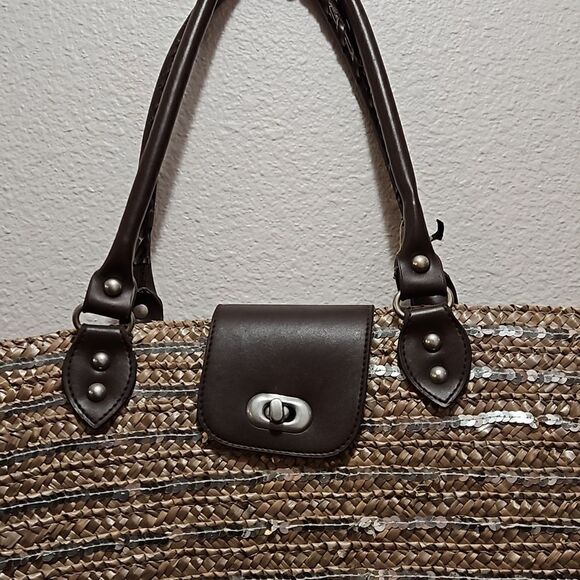 Sequined straw bag by calypso - Picture 2 of 7